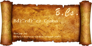 Böröcz Csaba névjegykártya