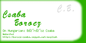 csaba borocz business card