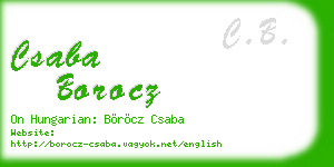 csaba borocz business card